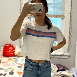 Oversized Cropped Stripped Tee